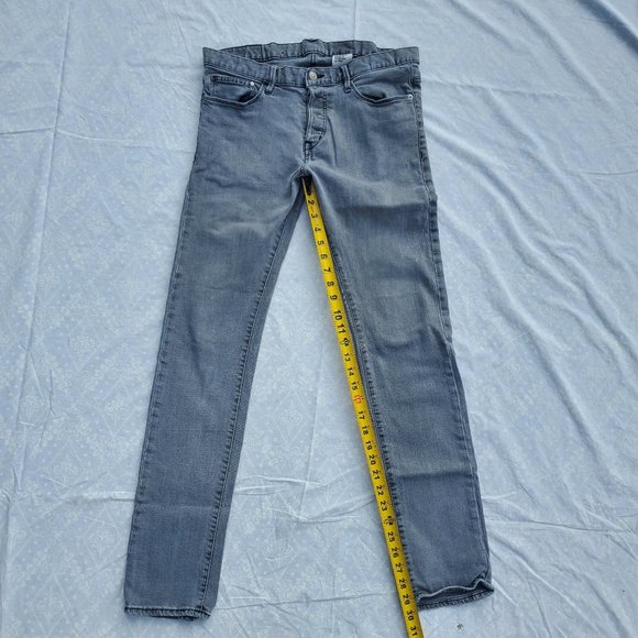 H&M &Denim Slim Low Waist Stretch Heathered Black Grey Jeans - 32W 30L - Picture 11 of 13
